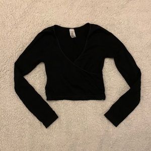 Wrapstyle Black Crop Top